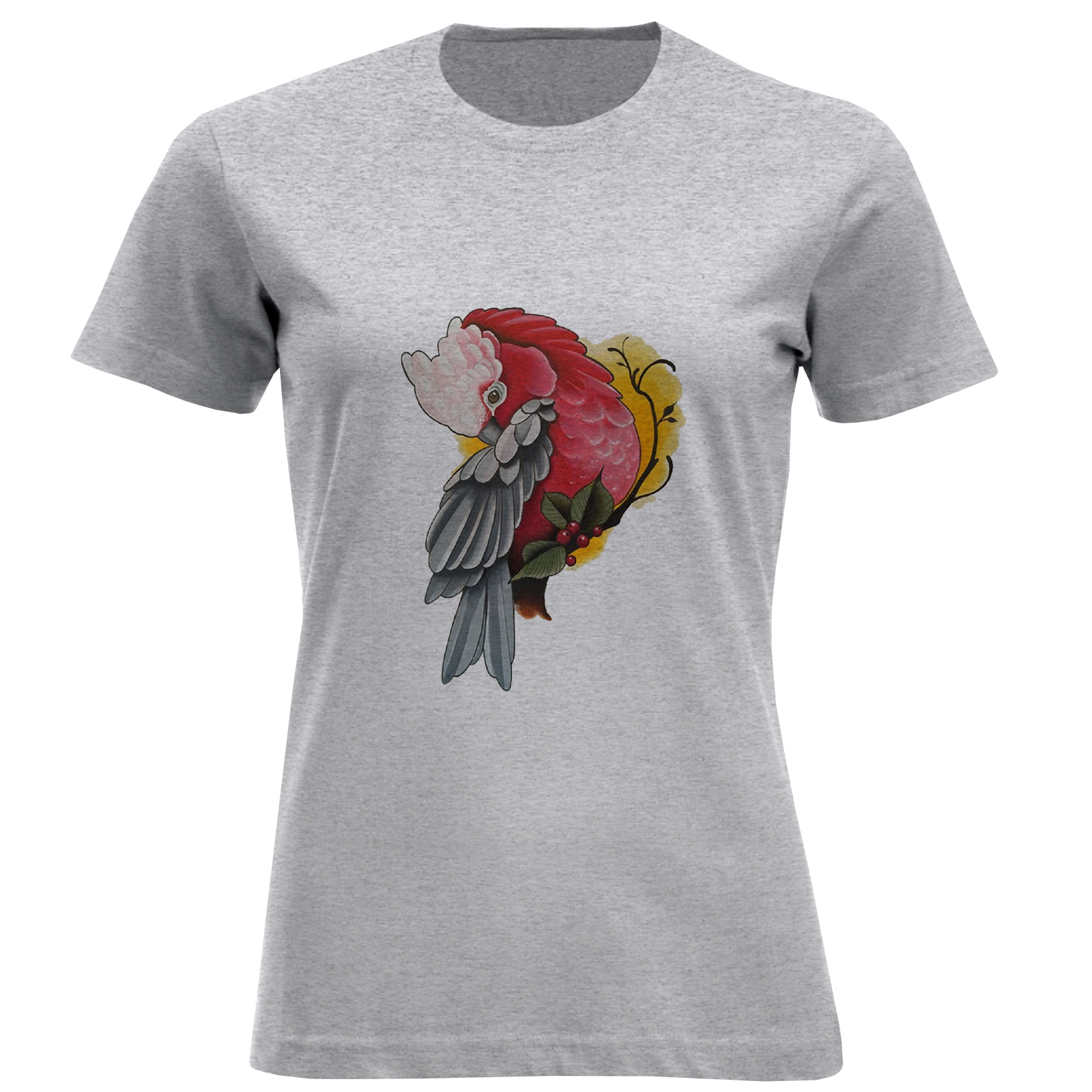 تی شرت آستین کوتاه زنانه مدل طوطی D870