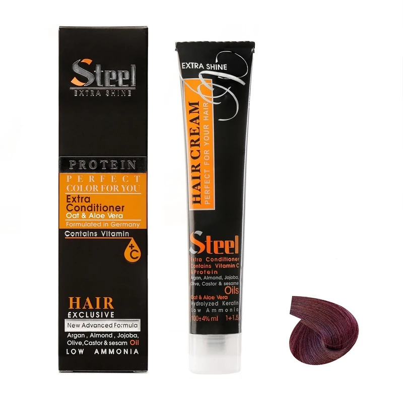 رنگ مو استیل شماره 3.96 حجم 100 میلی لیتر رنگ شرابی تیره