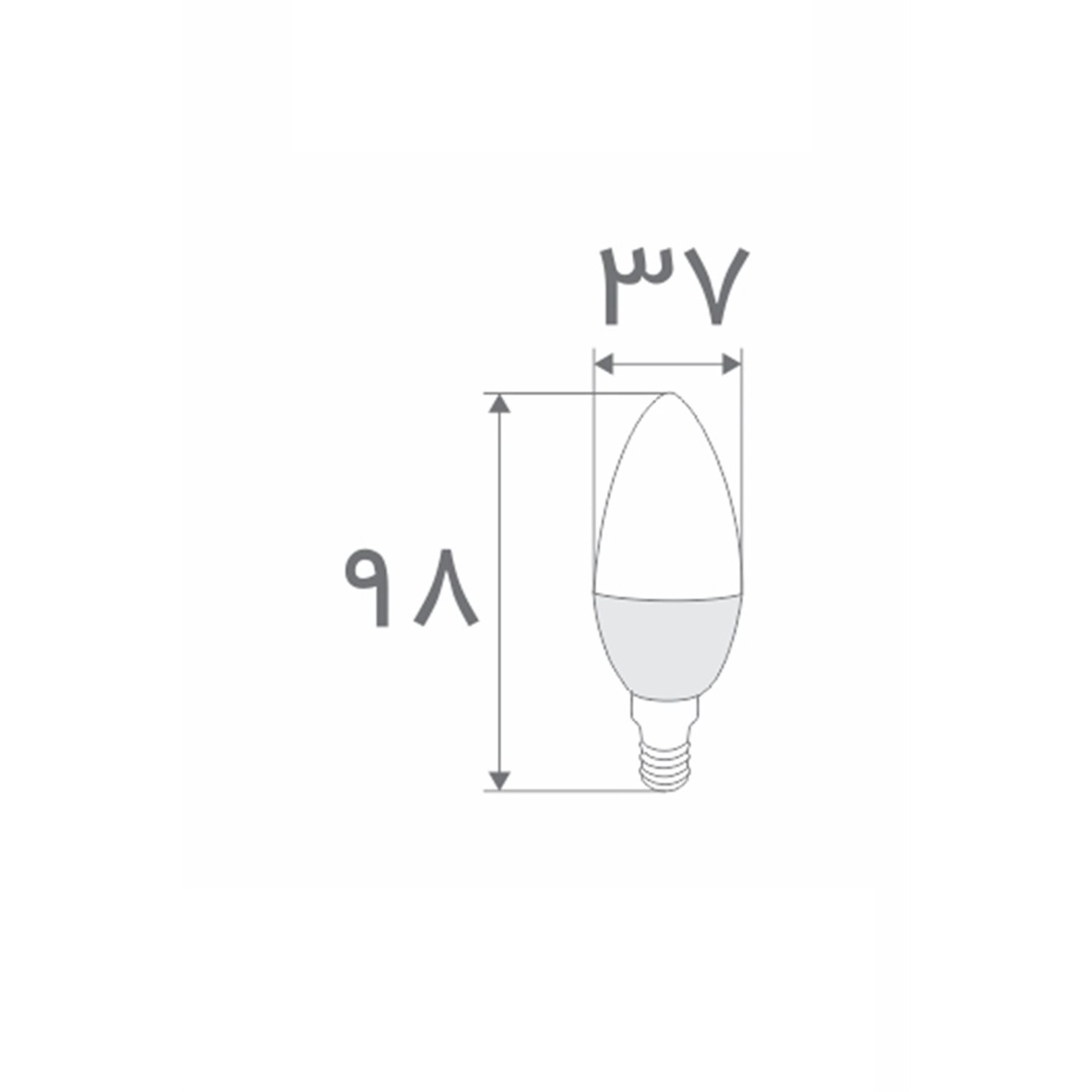 لامپ ال ای دی 7 وات شمعی افراتاب مدل AF-C37-7W پایه E14 بسته 2 عددی