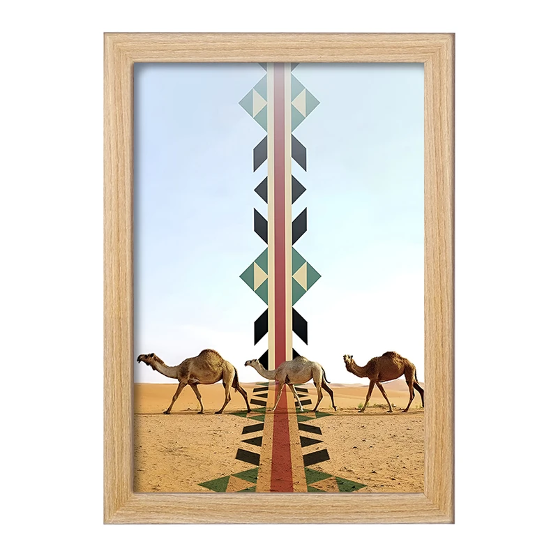 تابلو خندالو مدل شتر و بیابان کد F8849