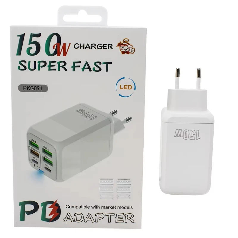 عکس شماره 7 : شارژر دیواری 150 وات مدل adc-pd006 به همراه 4 عدد کابل