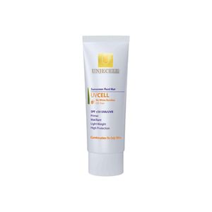 کرم ضد آفتاب بی رنگ آنژسل SPF50 مدل UVCELL مناسب پوست چرب حجم 40 میلی لیتر