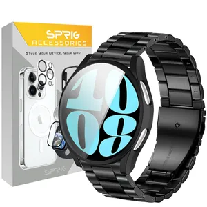 sprig 3Bid-protection steal strap suitable For Samsung Galaxy Watch 6 44mm With cover