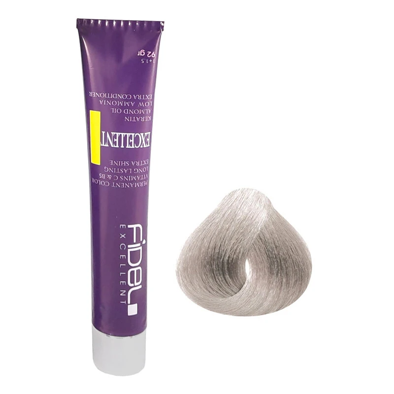رنگ مو فیدل اکسلنت شماره 9/01 حجم 100 میلی‌لیتر رنگ بلوند خاکستری طبیعی خیلی روشن