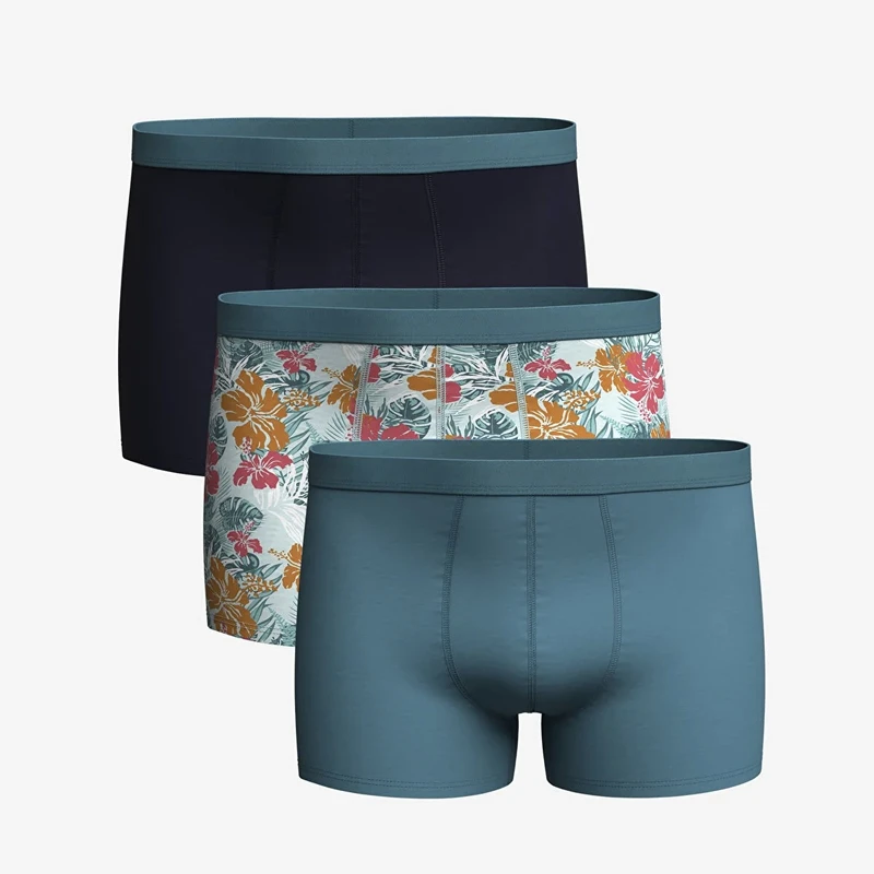 شورت پادار مردانه ال سی وایکیکی مدل هاوایی تنفسی بسته 3 عددی