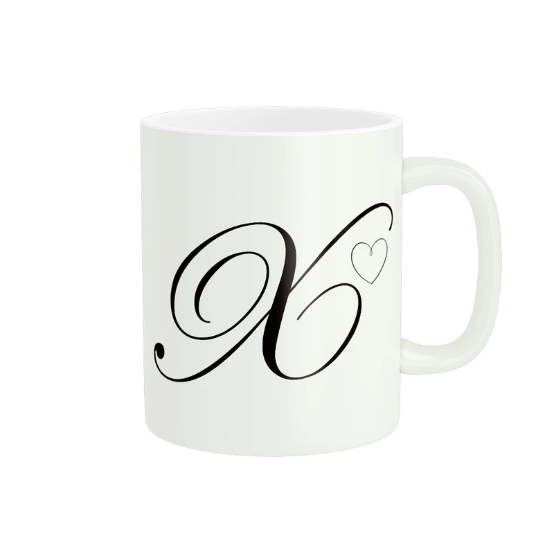 ماگ پاد آفرین مدل فانتزی و مینیمال شخصی سازی شده حروف اول اسم نوشته انگلیسی حرف ایکس کد 757