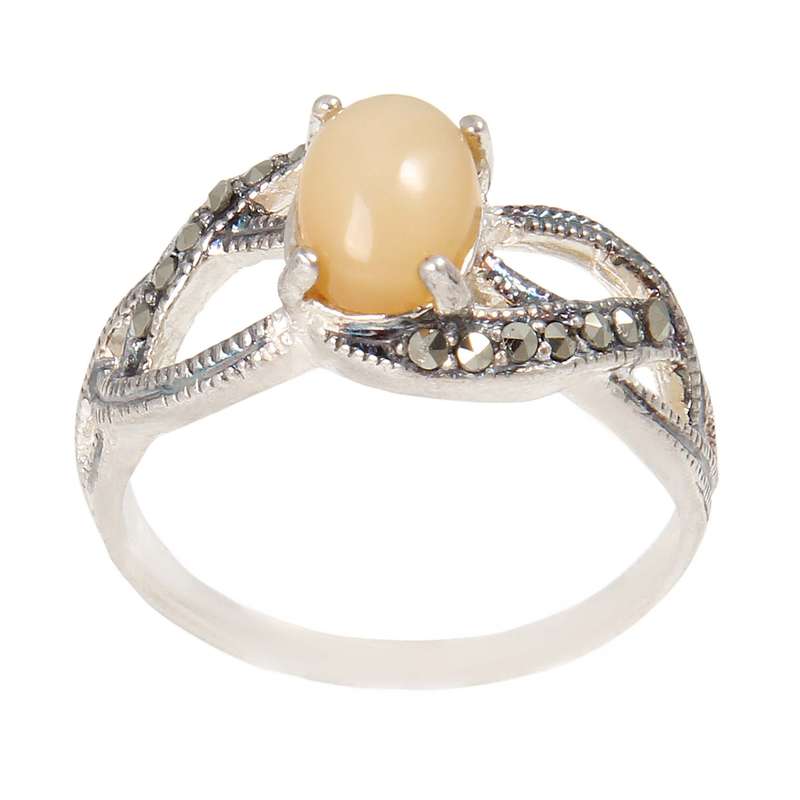 انگشتر نقره زنانه  بازرگانی میلادی مدل سنگ اوپال کد AW_504