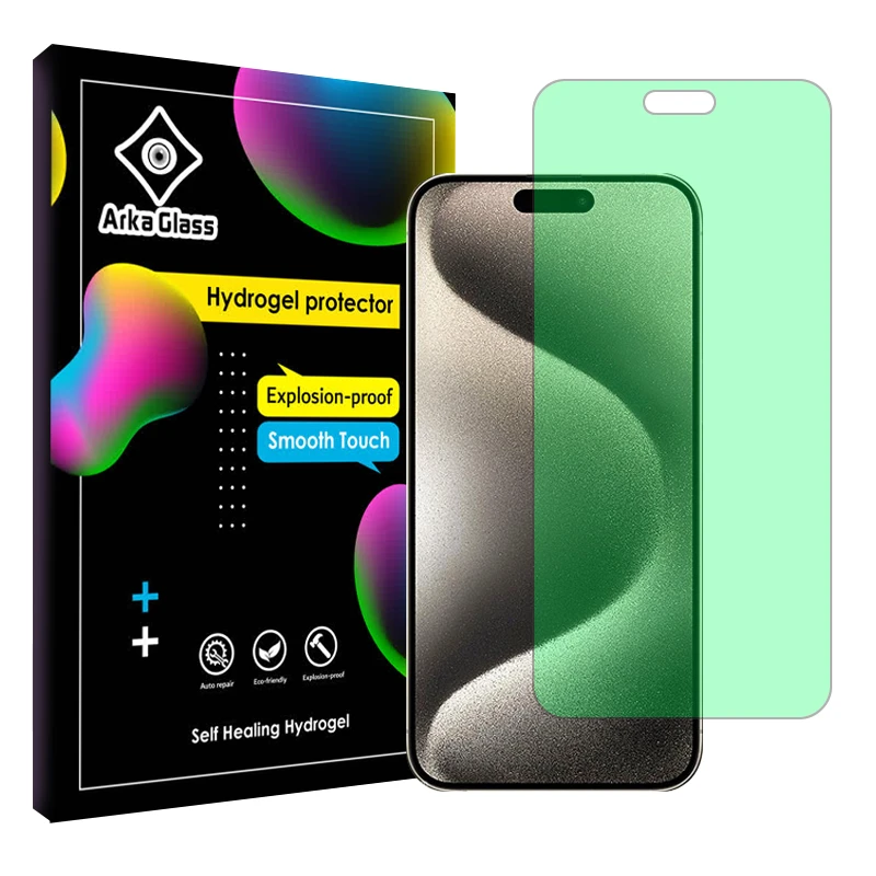 محافظ صفحه نمایش گرین لایت آرکا گلس مدل Tough مناسب برای گوشی موبایل اپل iPhone 15 Pro Max