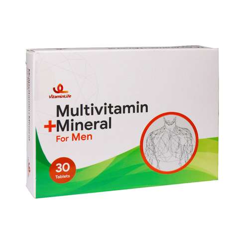 قرص مولتی ویتامین و مینرال مخصوص آقایان ویتامین لایف بسته 30 عددی