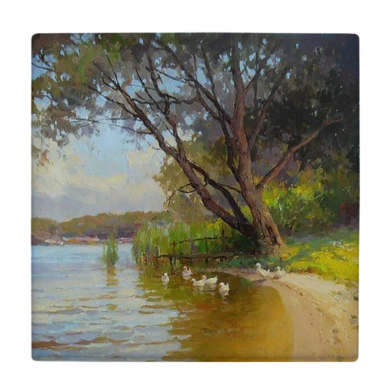 زیر لیوانی  طرح رودخانه و درخت ها کد    5989776_4903