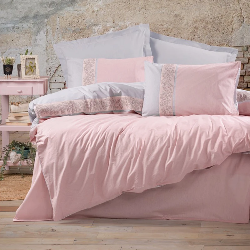 سرویس روتختی کاتن باکس مدل Folk Art Mila Pembe دو نفره 4 تکه