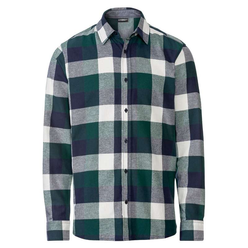 پیراهن آستین بلند مردانه لیورجی مدل چهارخانه کد Wool-GrNB