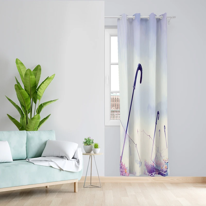 پرده طرح چتر مدل مخمل پانچی کد 2516 z سایز 140x200 سانتی متر