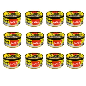 کنسرو گوشت بوقلمون دودی در روغن پک فود - 180 گرم بسته 12 عددی