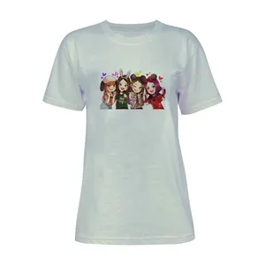 تی شرت آستین کوتاه زنانه مدل بلک پینک کد L193 رنگ طوسی