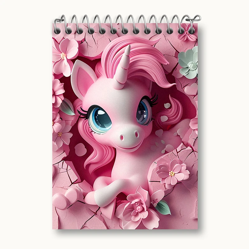 دفتر یادداشت 50 برگ خندالو طرح اسب تک شاخ کیوت کد N4067