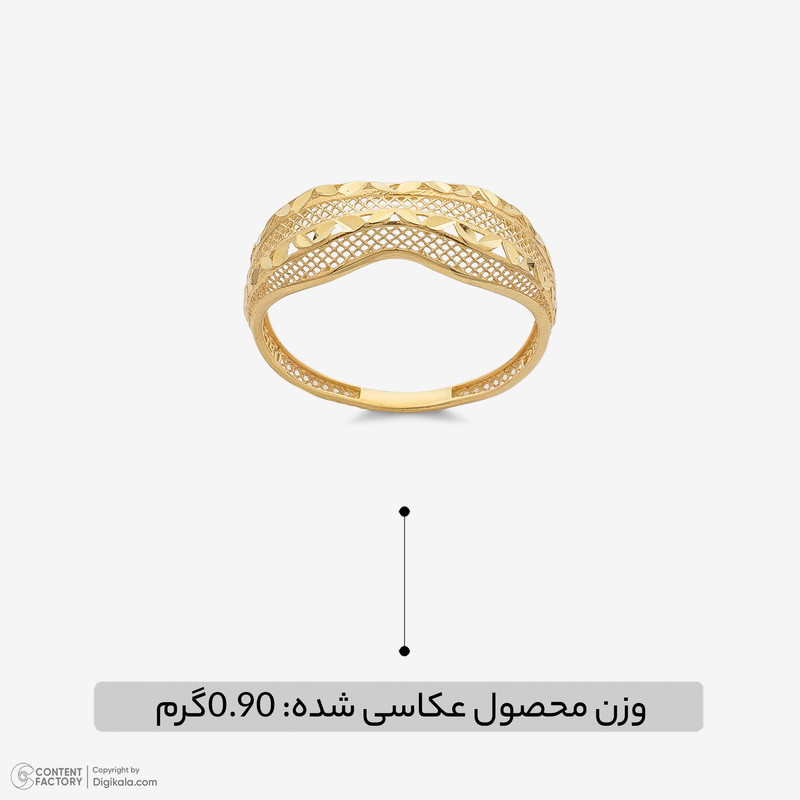 انگشتر طلا  18 عیار زنانه گالری طلا و جواهر هانی مدل 70381  - 5