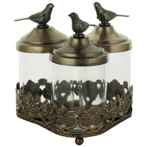 ست جا ادویه 3 پارچه مدل KB-NZ127 طرح پرنده
