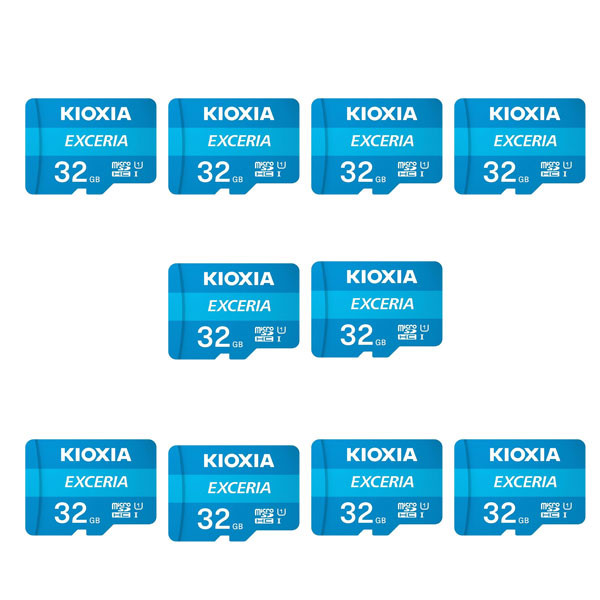 کارت حافظه microSDXC کیوکسیا مدل EXCERIA کلاس 10 استاندارد UHS-I U1 سرعت 100MBps ظرفیت 32 گیگابایت بسته 10 عددی