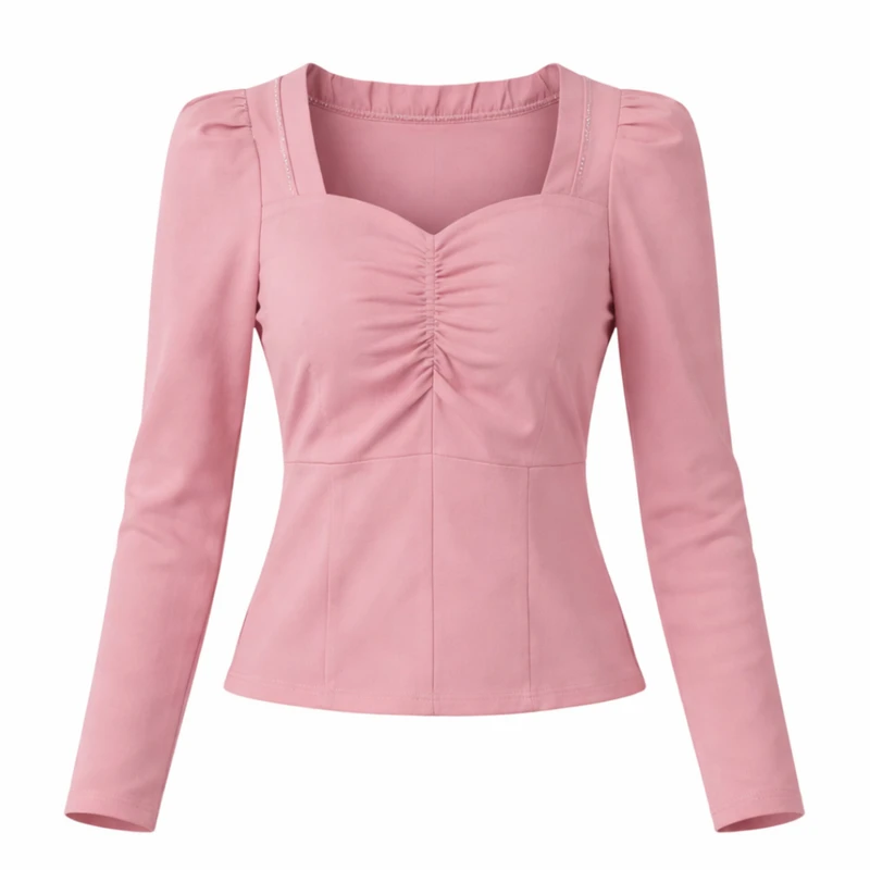 بلوز آستین بلند یقه دلبری زنانه مدل سپیده کد ۷۸