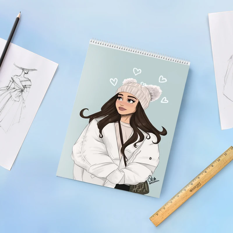 دفتر نقاشی 50 برگ نیکاد مدل دخترانه طرح WINTER کد A4