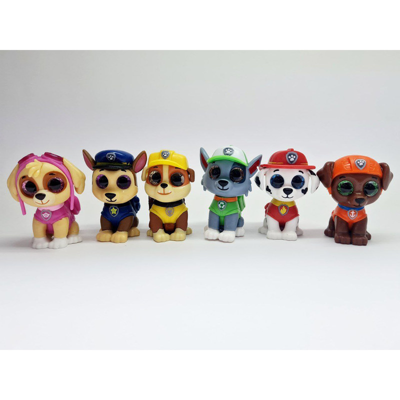 فیگور مدل سگ های نگهبان طرح چشم تیله ای مجموعه 6 عددی