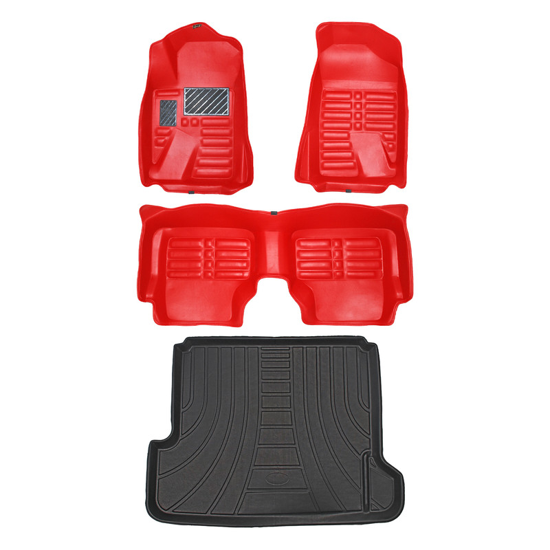 کفپوش پنج بعدی خودرو پانیذ مدل EVA مناسب برای پژو پارس به همراه کفپوش صندوق