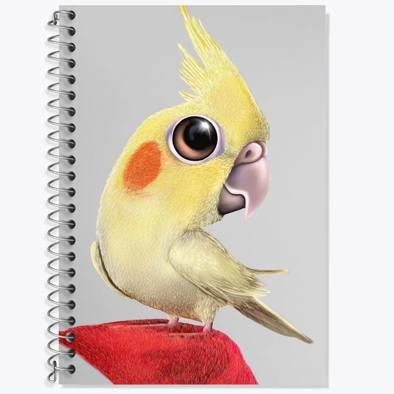 دفتر زبان 50 برگ خندالو مدل سه خط طرح پرنده کد 28297