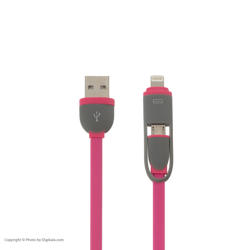 کابل تبدیل USB به لایتنینگ\microUSB پولما لندن مدل PL1 طول 1 متر