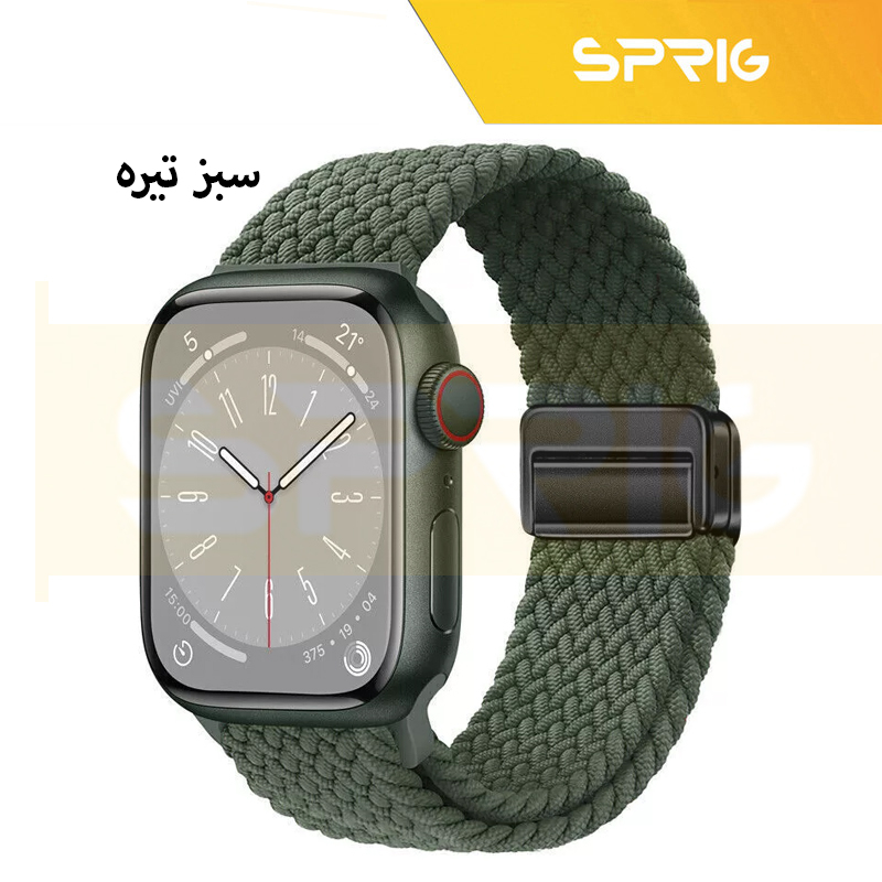 بند اسپریگ مدل Magnetic loop Braided مناسب برای اپل واچ سری SE2021/7/8/9 سایز 45 میلی متری