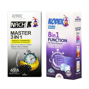 کاندوم کدکس مدل (FUNCTION 8 IN 1) بسته 12 عددی به همراه کاندوم کدکس مدل (MASTER 3 IN 1) بسته 12 عددی