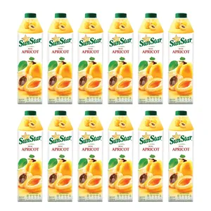 آبمیوه طبیعی زردآلو سان استار - 1 لیتر بسته 12 عددی