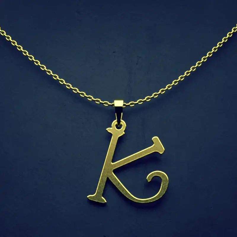 گردنبند طلا 18 عیار زنانه مدوپد مدل حرف K کد H2-1-1375