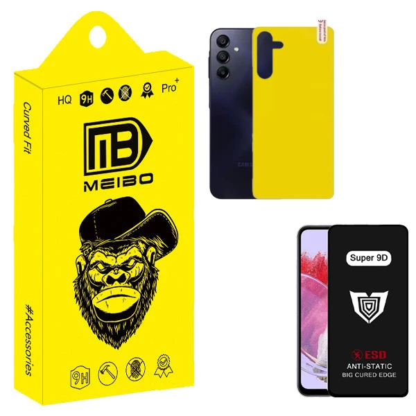 محافظ صفحه نمایش میبو مدل Super 9D مناسب برای گوشی موبایل سامسونگ Galaxy A15 به همراه محافظ پشت گوشی