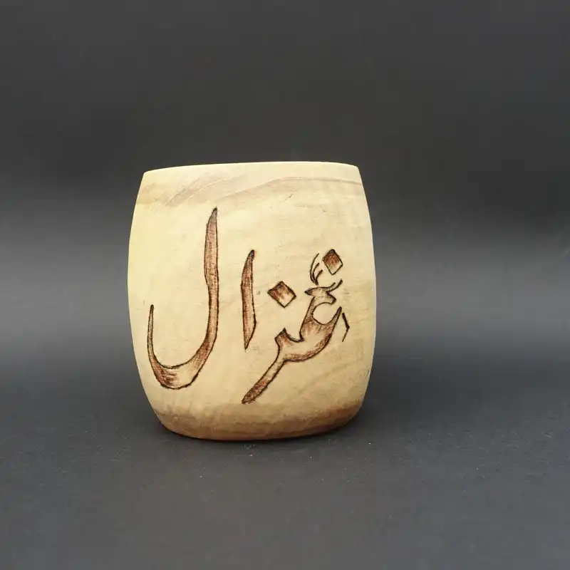 لیوان چوبی مدل روستبک طرح غزال