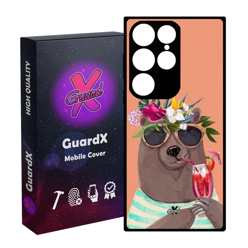 کاور گارد ایکس طرح خرس مدل Glass10645 مناسب برای گوشی موبایل سامسونگ Galaxy S24 Ultra