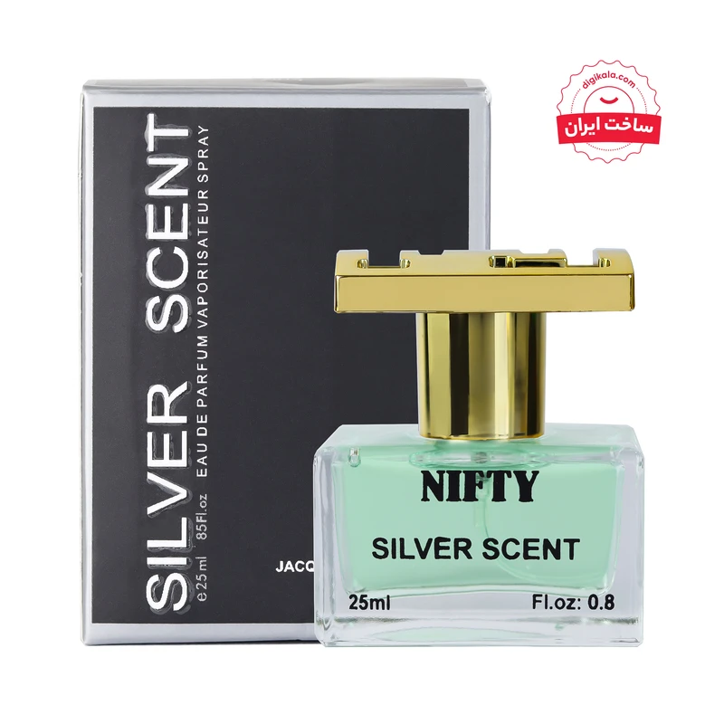 عطر جیبی مردانه نیفتی مدل سیلور سنت حجم 25 میلی لیتر 