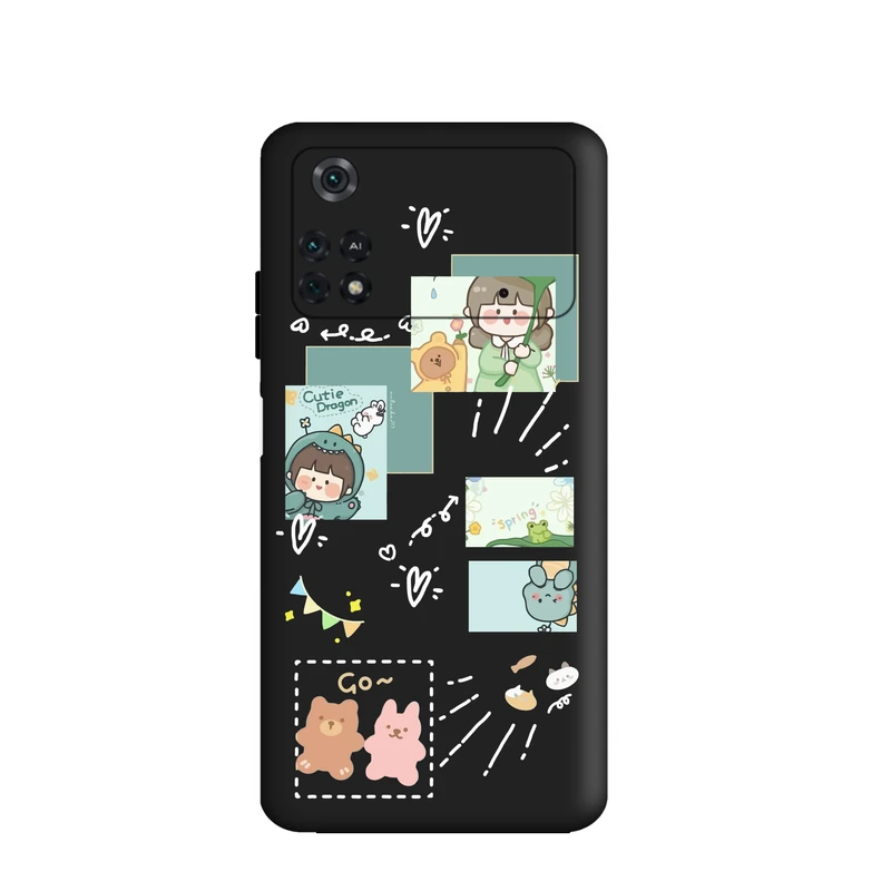 کاور قاب گارد طرح  دختر دایناسور کد  FF955 مناسب برای گوشی موبایل شیائومی Poco m4 pro 4G