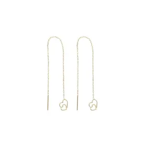 گوشواره طلا 18 عیار زنانه قیراط مدل قلب کد GH6273