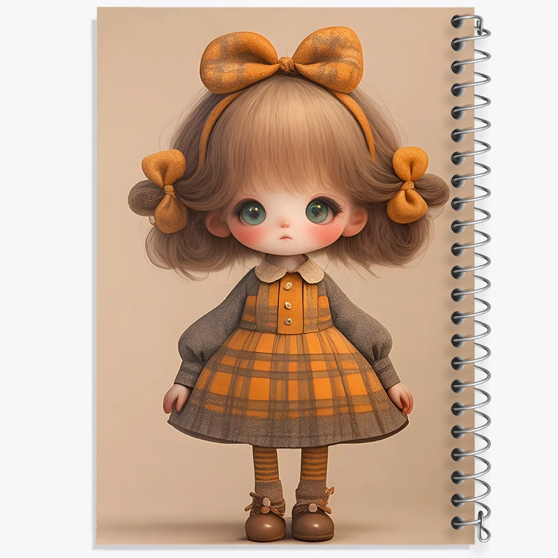 دفتر ژورنال نویسی 50 برگ خندالو مدل نقطه ای طرح دخترانه کیوت کد F5974