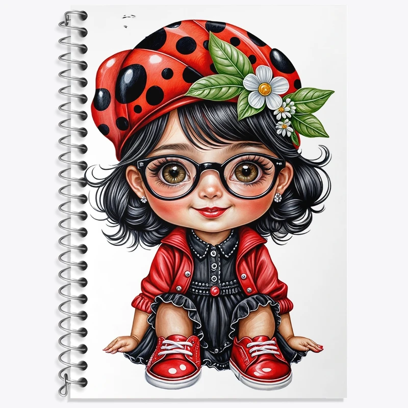 دفتر زبان 50 برگ خندالو مدل دو خط طرح دخترانه کد N1211