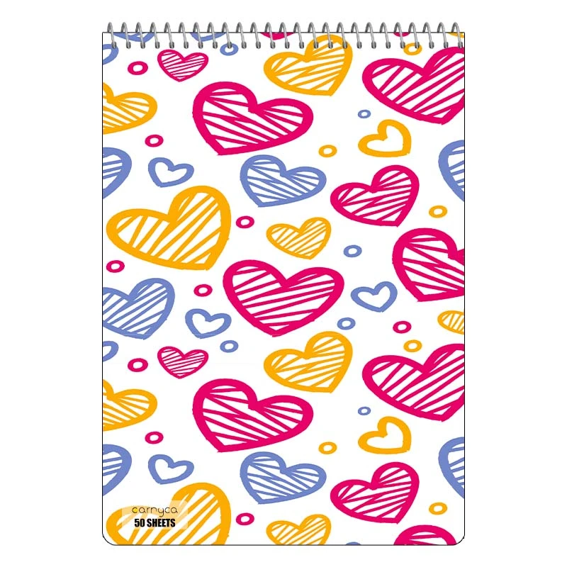 دفتر نقاشی 50 برگ سیمی کارنیکا طرح پترن عشق Love Pattern کد 67011