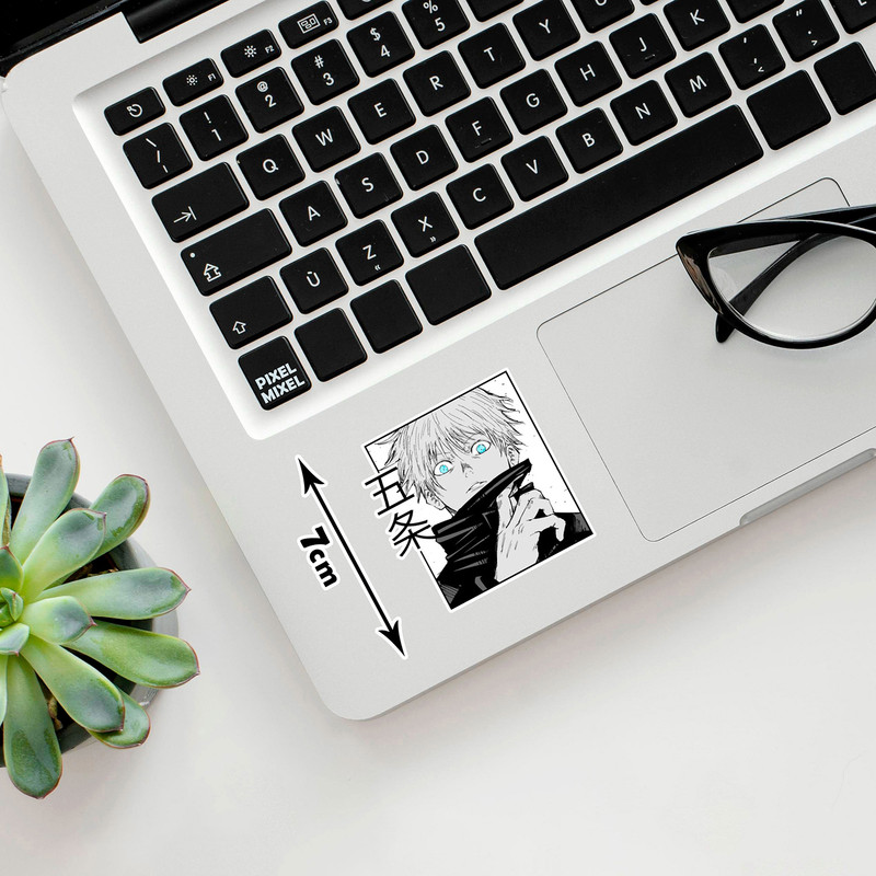 استیکر لپ تاپ پیکسل میکسل مدل انیمه ژاپنی جوجوتسو کایسن گوجو ساتورو