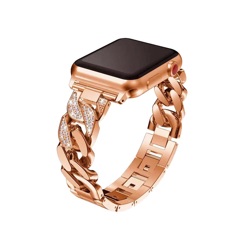 بند طرح نگین دار مدل SWV00111 مناسب برای اپل واچ 38/40/41 میلی متری