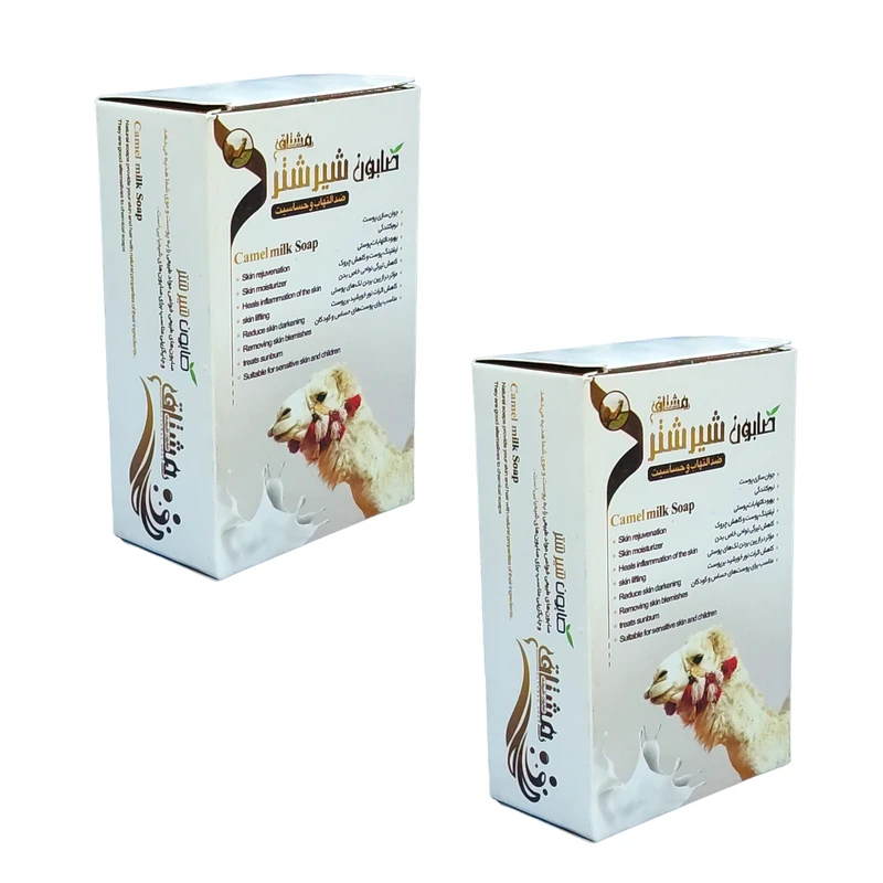 صابون شستشو مشتاق مدل شیرشتر  وزن 80 گرم بسته 2 عددی