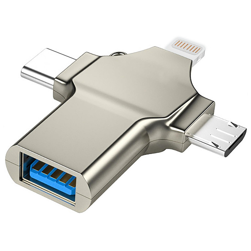 مبدل USB 3.0 OTG به USB-C/ MICROUSB/ لایتنینگ مدل Luxury