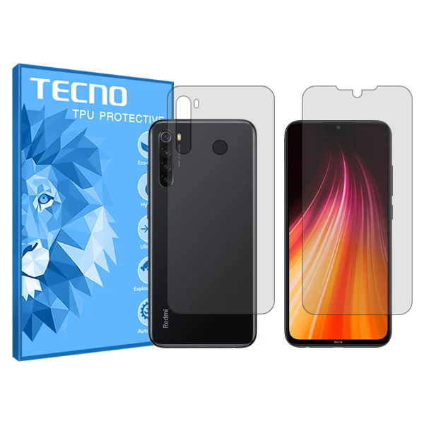 محافظ صفحه نمایش شفاف تکنو مدل HyGEL مناسب برای گوشی موبایل شیائومی Redmi Note 8 به همراه محافظ پشت گوشی