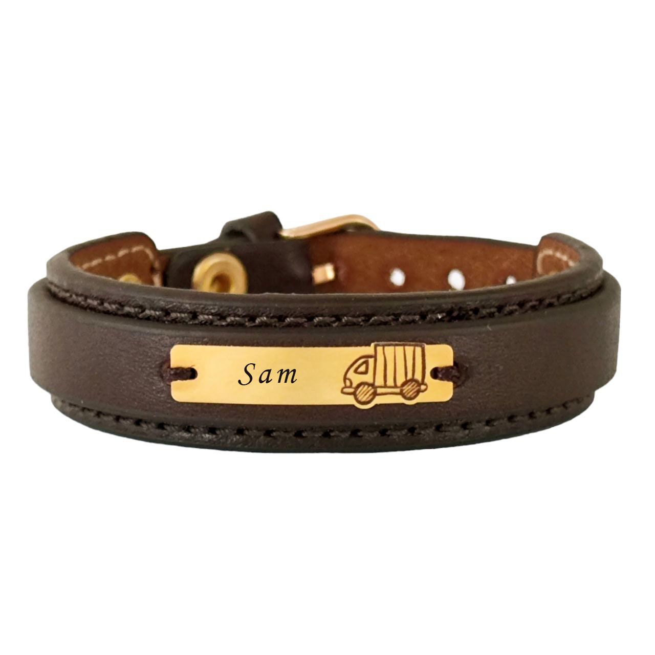 دستبند طلا 18 عیار بچگانه لیردا مدل اسم سام 72600 - - 1