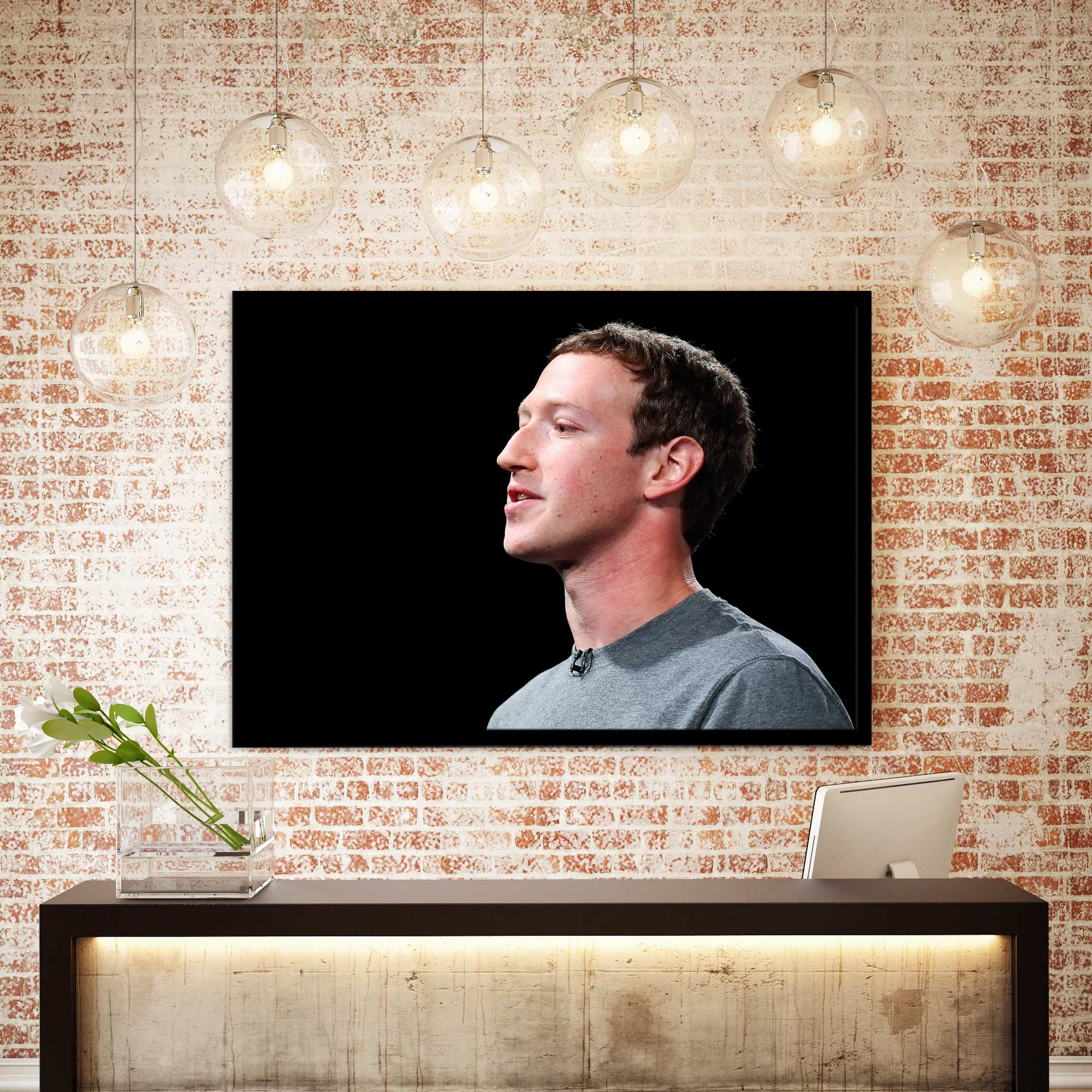 تابلو نوری بکلیت مدل طرح مارک زاکربرگ Mark Zuckerberg مدل لایت باکس B-s1942