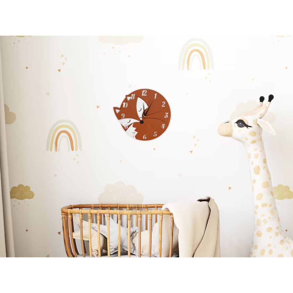 ساعت دیواری کودک مدل روباه خفته کد 1